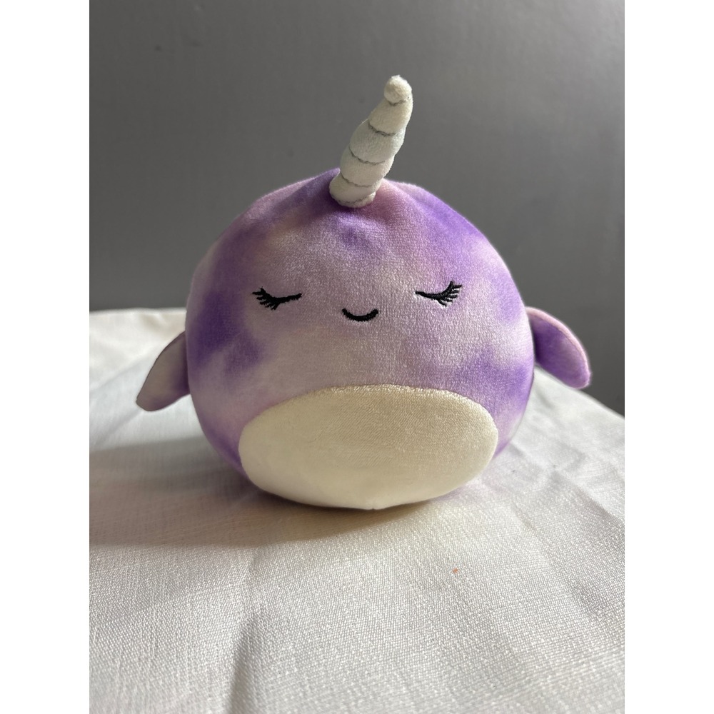 Squishmallows Naomi the Narwhal Purple Tie Dye Plush Toy 5 Inch Kellytoy